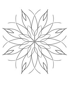 a black and white drawing of a flower with leaves on the petals, as well as lines