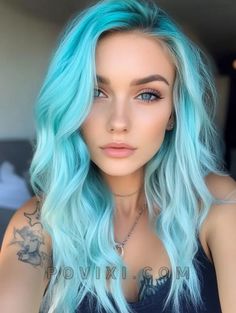 37 Hair Dye Ideas 2024: Unique Colors for Brunettes and Blondes, Black Women, Curly and Short Hair Blue In Blonde Hair, Brunette With Blue Highlights, Blonde And Blue Hair, Elf Hair, Colors For Black Women, Colors For Brunettes, Gray Balayage, Wild Hair Color, Hair Dye Ideas