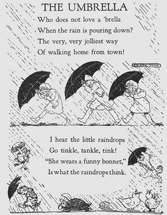 the umbrella poem is shown in black and white