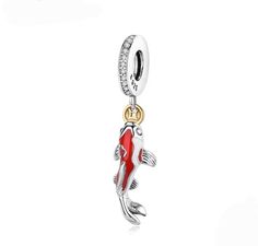 Red Koi fish bracelet charm. Fits onto Pandora and European style bracelets. Comes in beautiful gift box which can also be used if you are gifting it. All items are new and ready to ship. Send via 1st Class Royal Mail. Koi Fish Bracelet, Pandora Charms Red, Red Koi Fish, Lucky Fish, Fish Bracelet, Red Charm, Fishing Bracelet, Fish Jewelry