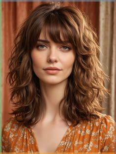 tfknitwear Mid Length Curly Shag Haircut, Short Wavy Hairstyles For Women, Shag Haircut Ideas, 40 Hairstyles, Cover Wrinkles, Κούρεμα Bob, Long Shag Haircut