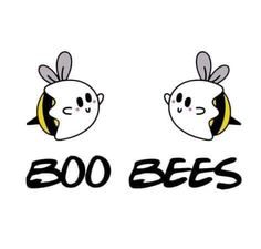 two cartoon bees with the words boo bee's written below them in black and white