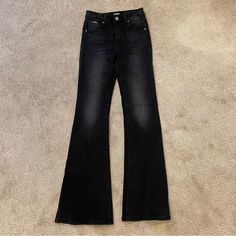 Nwt Insane Gene Boutique Brand Flare Jeans. Size 24/1. Lightly Faded Black Edgy Black Denim Flare Jeans, Edgy Washed Black Cotton Flare Jeans, Black Cotton Grunge Flare Jeans, Black High-rise Washed Flare Jeans, Urban Washed Black Flare Jeans, Free People Flare Jeans, Brandy Melville Jeans, Mom Jeans Style, Black Flare Jeans