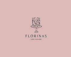 the logo for florinas cake designs, which is designed to look like a cake