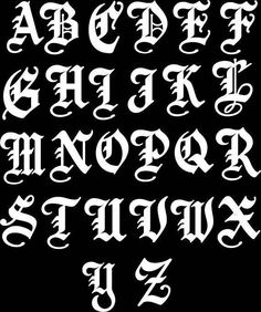 an old english alphabet with the letters in white ink on a black background royalty illustration