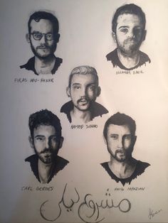 a group of men with different facial expressions