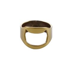 a gold ring with a brown stone in it