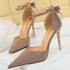 Sequin Cloth Bow Pointed Toe Heeled Sandals  Women shoesFoot Length ( cm )2222.52323.52424.52525.52626.52727.528EU/CN Size34353637383940414243444546US Size4566.57899.51010.51111.512Note 1:Size tag of the shoes show Chinese size,which are not the European size. but they are exactly the same length as the European size which you ordered.Note 2:Colors on your computer monitor may differ slightly from actual product colors,It depend on your monitor settings. Heels Bow, Sandals 2022, Bling Heels, Sandals High Heels, Office Shoes Women, Modern Sandals, Kitten Heel Shoes, Genuine Leather Sandals, Womens Sandals Summer