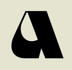 a black and white logo with the letter a in it's center, on a beige background