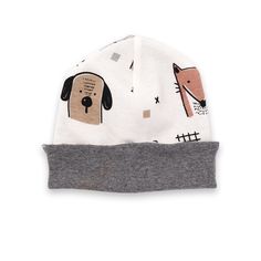 Baby Boy Animal Party Hat with animal print. He'll be outfitted cute and comfy in our super-soft 100% GOTS certified ORGANIC cotton material. Complete the look by buying matching outfits. Machine Wash Gentle. Tumble Dry Low. Sending a gift? Purchase our beautiful linen keepsake gift bag and add a message at checkout. We'll wrap it, include the message and send it for you! Playful White Cotton Hat, Playful Cotton Winter Hat, Cute Cotton Cap Beanie, Warm Cotton Playful Hat, Playful Warm Cotton Hat, Cute Cotton Beanie Cap, Warm Playful Cotton Hat, Cotton Hat, One Size Fits Most, Cotton Beanie With Cotton Sweatband