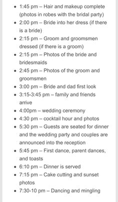 the wedding checklist is shown in white