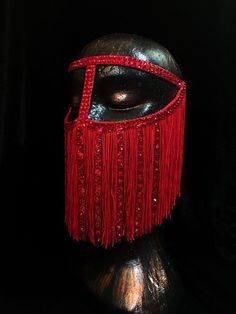 Red Lace Mask, Beaded Face Mask, Chain Mask Face, Red Masks For Carnival Festival, Ballroom Mask, Face Chain Jewelry, Red Masquerade Mask, Face Mask Costume, Veil Mask