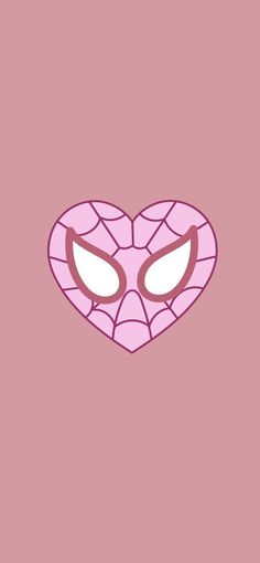 a pink heart shaped mask with eyes on it's face in the shape of a spider