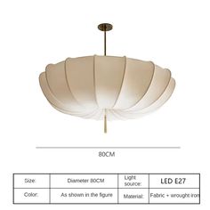 an image of a light fixture with measurements for the size and color scheme on it