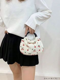 BagForLove - Preppy Mini Ruched Bag with Cherry Pattern Design Product Description Color White Type Ruched Bag Bag Size Mini Pattern Type Fruit&Vegetable Composition 100% Nylon Material Nylon Size Chart INCH CM Bag Length Bag Width Bag Height Handle Height 7.9 inch 2 inch 5.5 inch 3.9 inch Bag Length Bag Width Bag Height Handle Height 20 cm 5 cm 14 cm 10 cm Details Pictures Similar Products h2 { text-align: center; } /* æ¢è¡ */ li{ white-space: normal; word-break: break-all; word-wrap: break-w Trendy Fabric Bags For Summer, Trendy Fabric Summer Bag, Trendy Summer Fabric Bags, Casual Summer Fabric Bags, Spring School Bags In Fabric, Spring School Fabric Bags, White Nylon Bags For Spring, White Nylon Bag For Spring, Spring White Nylon Bag