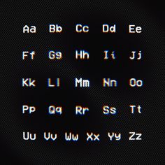 an old typewriter font and numbers on a black background