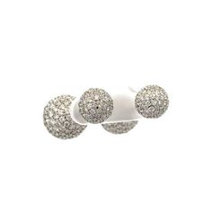 Simply Beautiful! Show Stopper Double Ball Pave Diamond Stud Earrings. These Stylish Earrings feature a total of 378 Refracted Brilliant Cut diamonds with an approx. 11.25 total carat weight. Each Diamond is chosen for its color grading of F (Fine White) and a clarity rating of VS (virtually perfect), producing a Remarkable Sparkle that's guaranteed to command attention. Featuring a 12.5mm Ball and a 9mm Ball, meticulously paved with these Glittering Diamonds, creating an illusion of a full Diam Stylish Earrings, Gold Statement Earrings, Stylish Earring, Color Grading, Diamond Stud, Round Brilliant Cut Diamond, Simply Beautiful, Diamond Earrings Studs, Brilliant Cut Diamond