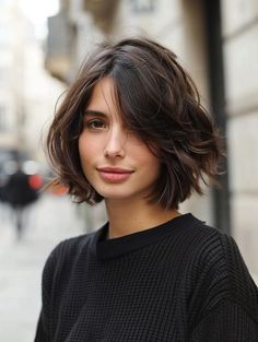 #hair #hairstyle #haircut #hairstylist #haircolor #hairfashion #haircare #hairideas #hairinspo #hairporn The Heavy Bob, New Short Hairstyles For 2024, Brunette French Bob, Lesbian Bob Haircut, Shaggy Bob Thick Hair, Grunge Bob Haircut, Short Bob Fine Hair, Layer Bob Haircut, Layered Bob Fine Hair