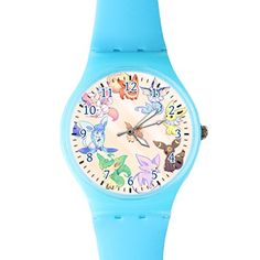 a pink children's watch with cartoon characters on the face and numbers in different colors