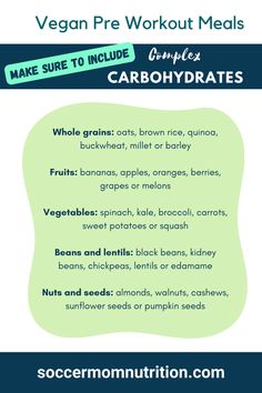 a poster with the words, make sure to include carbohydrates