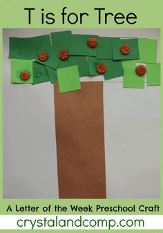 a tree made out of green paper and orange buttons with the words tips for tree on it