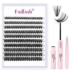 PRICES MAY VARY. Specifications: You will receive a FADLASH eyelash extension kit, which includes 1 separate tray of eyelashes, 1 eyelash remover, 1 brush pliers, and 1 eyelash bonding and sealing. Everything you need is here. Using this eyelash extension kit will be more convenient and save time. Give it a try! High Quality and Reusable: Our eyelash strings are made of high-quality materials, ensuring that they can be reused. The soft and lightweight eyelash string is easy to apply and suitable Eyelash Remover, Lash Extension Kit, Cluster Eyelashes, Gel Remover, Diy Lash Extensions, Eyelash Extension Kits, Diy Eyelash Extensions, Eyelash Tweezer, Eyelash Sets