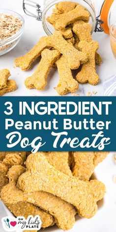 three ingredient peanut butter dog treats on a table