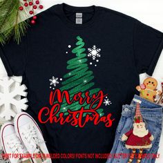 a t - shirt with the words merry christmas on it