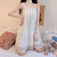 Harajuku Aesthetic, Cute Princess, Lace Slip Dress, Nightgowns For Women, Lace Slip, Princess Style