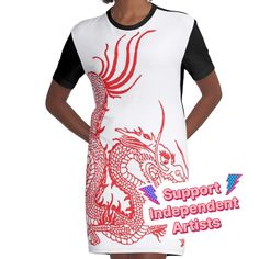 Loose and casual fit jersey t-shirt dress. Printed polyester blend front panel, solid color 100% cotton back/sleeves/rib. Size range XS-2XL. Traditional Asian Chinese / Japanese Red Dragon design for Chinese and Japanese Dragons Fans,China and Japan Culture Lovers,Fantasy Beasts & Martial Arts Fans. It can also be given as a cool Birthday or Christmas gift to your Best Friend,Relative,Mom and Dad,Brother or Sister,Boyfriend and Girlfriend who also is a Chinese or Japanese Dragons Fan,Fantasy Bea Japanese Dragons, Red Chinese Dragon, Sisters Boyfriend, Japanese Dragon, Fantasy Beasts, Chinese Design, Japan Culture, Chinese Dragon, Dragon Design