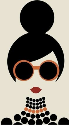 an image of a woman with sunglasses on her head and dots in front of her face