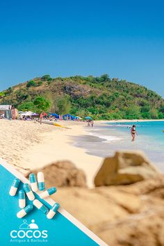 the beach is clean and ready to be used for swimming or playing in the water