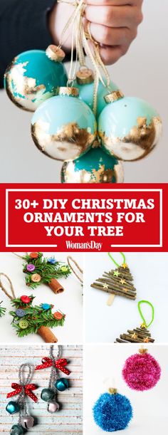 christmas ornament ornaments with text overlay that reads 30 diy christmas ornaments for your tree