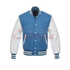 Blue and White Letterman Jacket