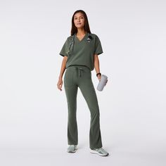 Official FIGS® Underscrubs. Ridiculously Soft. Get Free Shipping On Orders $50+! | FIGS Womens Moss High Waisted Seville Flare - ScrubLegging™ Stylish Scrubs For Women, Scrubs Women, Office Clothes, Scrubs Outfit, Mens Scrubs, Figs Scrubs, Nurses Week, Womens Scrubs, Military Discounts