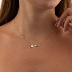 "Sideway Cross Name Necklace, Minimalist Cross Necklace, Cross Necklace Women,Script Name Necklace, Christmas Gift for Women, Gift for Her S H O W ∙ Y O U R ∙ S T Y L E 𝒰 𝒩 𝐼 𝒬 𝒰 𝐸 ♥️ Customize your jewelry only for yourself and create your design. Wear it either for everyday use or for special occasions. 𝒫 𝐸 𝑅 𝐹 𝐸 𝒞 𝒯 ∙ 𝒢 𝐼 𝐹 𝒯 ♥️ Make your friends or family happy with this exclusive gift. 𝑀 𝐼 𝒩 𝐼 𝑀 𝒜 𝐿 𝐼 𝒮 𝒯 ∙ 𝒟 𝐸 𝒮 𝐼 𝒢 𝒩 ♥️ Wear this jewelry with joy and show Necklace Name Design, Christian Jewelry For Women, G Necklace, Jesus Necklace, Cross Necklace Women, Christmas Gift For Women, Pretty Jewelry Necklaces, Basic Workout, Etsy Promotion