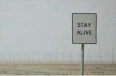 a street sign that says stay alive on it