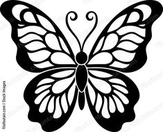 a black and white silhouette of a butterfly