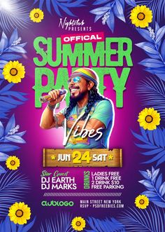 the official summer party flyer is shown