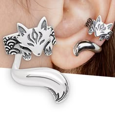 A cute little fox ear cuff will sit comfortably on your ear.It’s very easy to wear! The cuff doesn’t require piercing. Just put it on the smallest part of your ear and then move it to where it is most comfortable, squeeze slightly if necessary to have a stronger hold. Wear it with a dress or jeans, it will fit any style! made of solid 925 silver, nickel free you may choose a single ear cuff for any ear or a pairAll our ear cuffs have oval shape that fit your ear shape better!Cartilage ear cuffs Cute Ear Cuffs No Piercing, Black Ear Cuff, 2 Ear Piercings, Afro Jewelry, Silver Ear Cuffs, Cartilage Ear Cuff, Ear Cuff Jewelry, Fox Earrings, Fox Jewelry