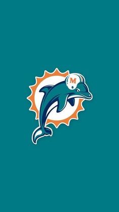 the miami dolphins logo on a blue background