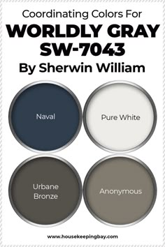 the color scheme for sherwinn's gray paint is shown in three different shades