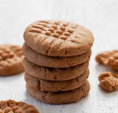 a stack of cookies sitting on top of a table