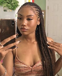 Fulani braids Corn Rows With Braids At The Back, Cornrows With Knotless In The Back, Big Fulani Braids, Graduation Hairstyle, Extension Hairstyles, Preppy Ideas, Hairstyle 2023, Hair Braid Designs, Hairstyle Black