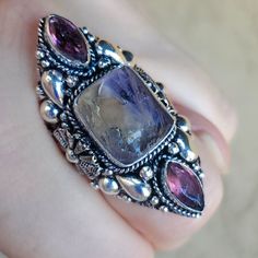 Brand New Handmade Oversized Rough Ametrine And Amethyst Silver Statement Ring. Size 9.75 925 Stamped New To Poshmark? Use Referral Code Kimberlyn222 To Receive $10. Unique Multi-stone Amethyst Ring, Silver Fluorite Gemstone Jewelry, Unique Silver Amethyst Ring With Large Stone, Silver Multi-stone Amethyst Ring, Silver Amethyst Gemstones In Fusion Style, Silver Tanzanite Gemstones With Accents, Bohemian Witch, Gold Belt Buckle, Fashion Rings Silver