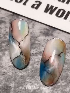 Oyster Nails, Marble Nails Tutorial, Shell Nails, Best Nail Designs, 2019 Nails, Nail Tutorial Videos, Nail Design Video