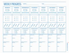 a printable weekly progress planner for the week and two days to go with each other