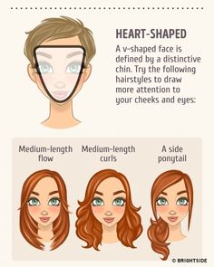 I'll choose curls for today! Barber Tips, Short Hair Makeup, Curled Ponytail, Face Mapping, Spiral Curls, Types Of Hair, Heart Face Shape, Face Shape