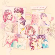 four pictures of people with different hair colors and hairstyles, one has a name tag on it that says koutaba week