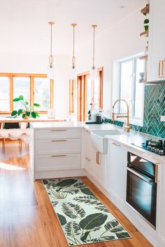 the kitchen is clean and ready for us to use in its new owner's home